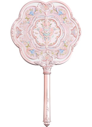 Flower Knows Flower Knows Butterfly Cloud Collar Hand Mirror,Portable Vintage Handheld Mirror,Durable Metal Mirror,Cute & Aesthetic Princess Mirror,with Long Handle for Easy Holding,Gift for Girls(Lotus Pink) 