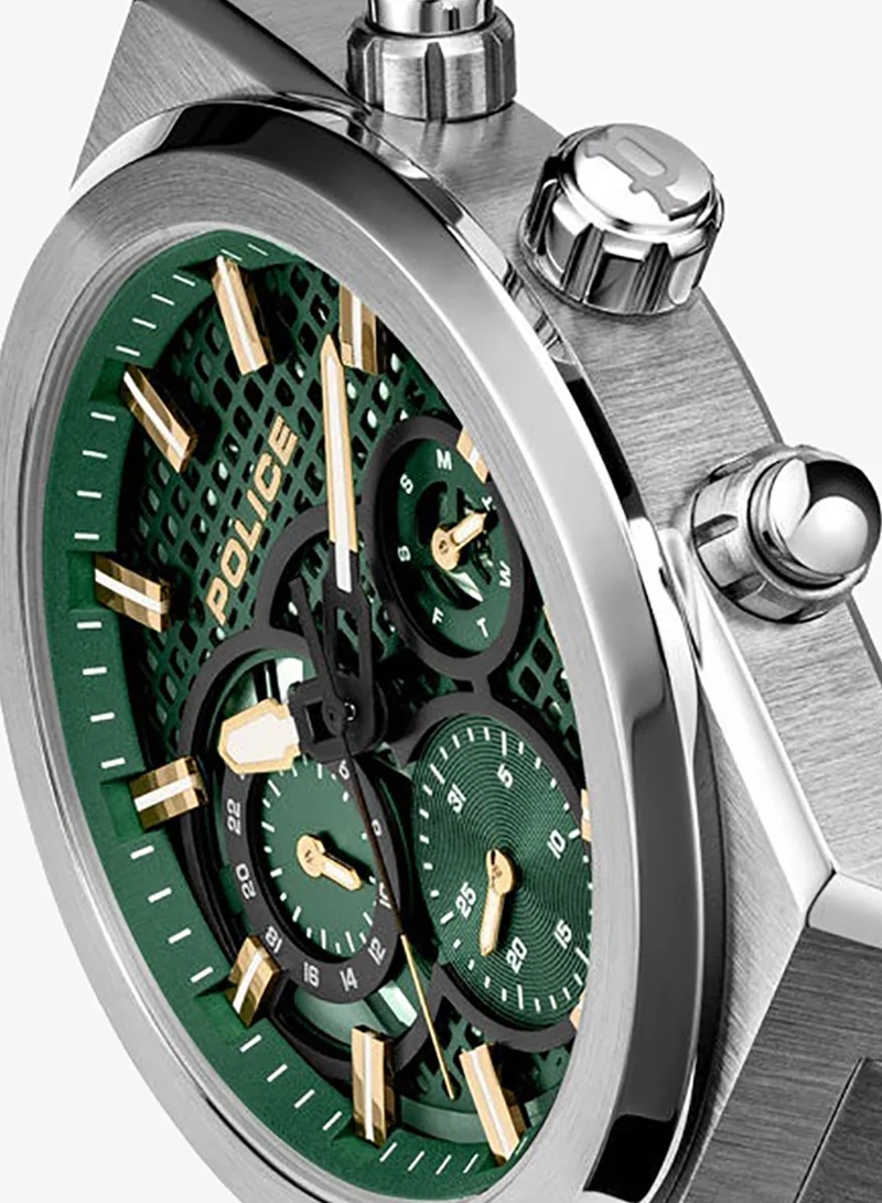 Police  Eclipse Men's 45mm Multifunction Watch with Green Dial & Stainless Steel Bracelet for Men | Best Price UAE