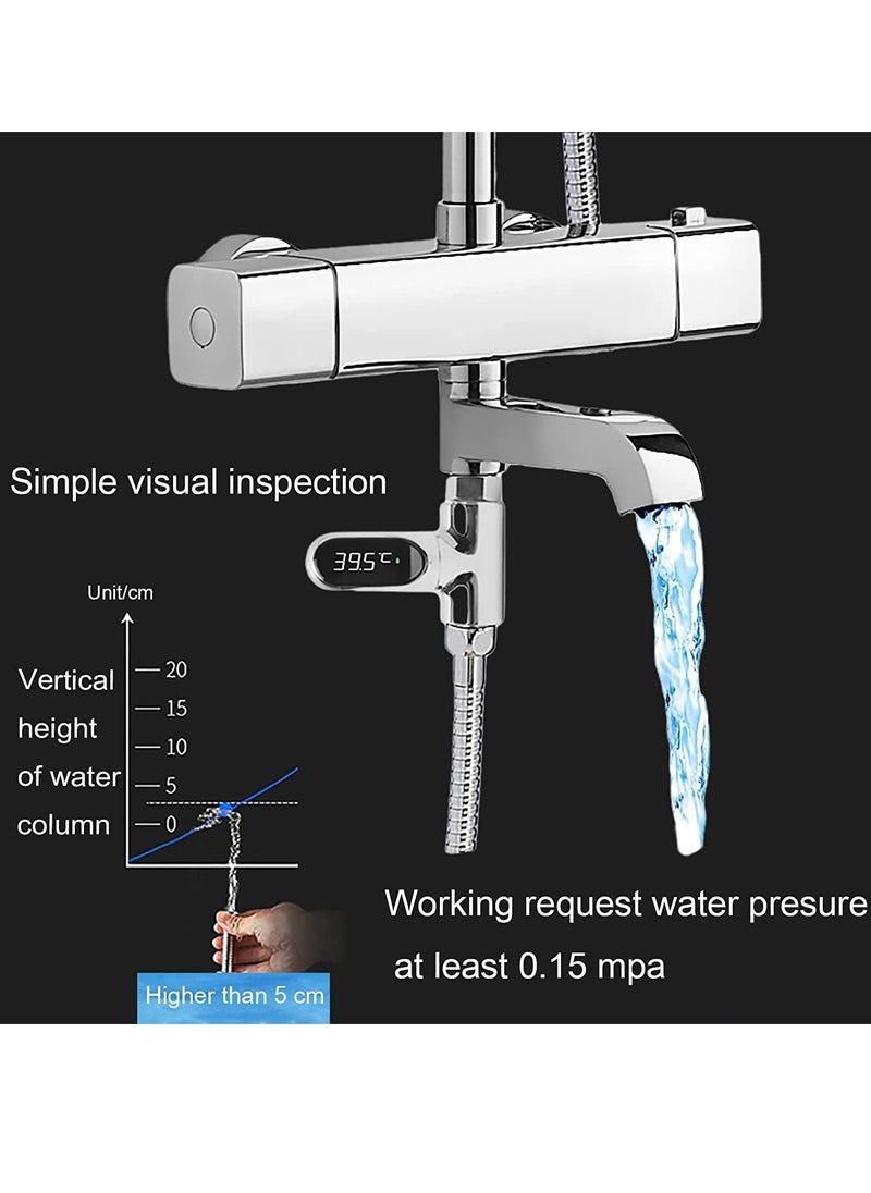 SYOSI - Shower Thermometer Faucet Shower Kit LED Display Instant Read Supports Celsius and Fahrenheit Suitable 360°Rotating Screen for Baby Self-Shower Kids Kitchen Faucet - Image 1