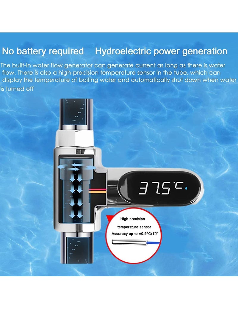SYOSI - Shower Thermometer Faucet Shower Kit LED Display Instant Read Supports Celsius and Fahrenheit Suitable 360°Rotating Screen for Baby Self-Shower Kids Kitchen Faucet - Image 1