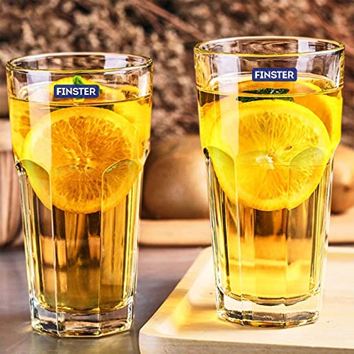 FINSTER European Long Chai Iced Tea Cold Coffee Glasses Set of 6-360ml (Highball Crystal Mocktail Cocktail Glass Set Tumbler) - Image 1