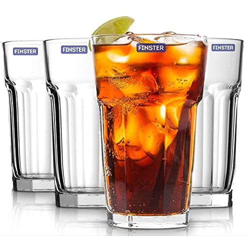FINSTER European Long Chai Iced Tea Cold Coffee Glasses Set of 6-360ml (Highball Crystal Mocktail Cocktail Glass Set Tumbler) - Image 4
