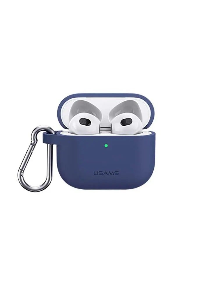 Usams USAMS US-BH741 Silicone Protective Cover for Apple AirPods 3  Blue - Image 3