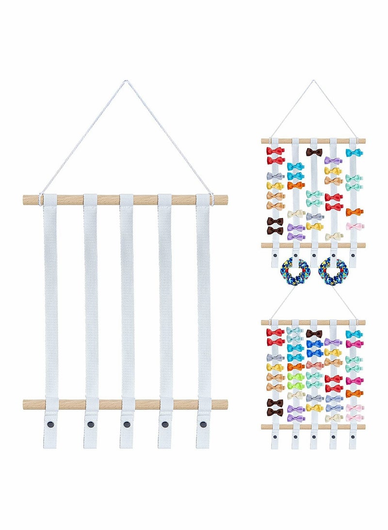 KASTWAVE Hair Bow Holder Organizer for Girls, Headbands Storage Holder Hair Clips Display Organizer(White) - Image 1