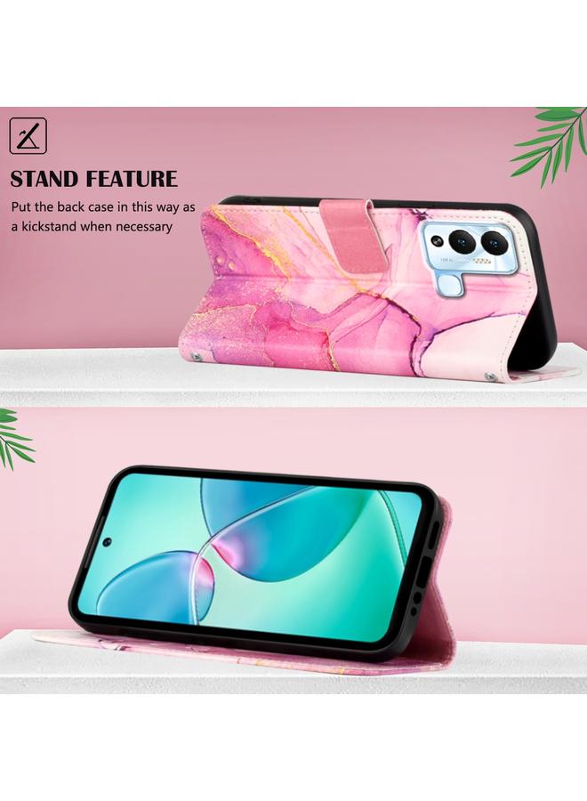 Zaboon Case For Infinix Hot 12 Play / 12 Play NFC PT003 Marble Pattern Flip Leather Phone Case - Image 3