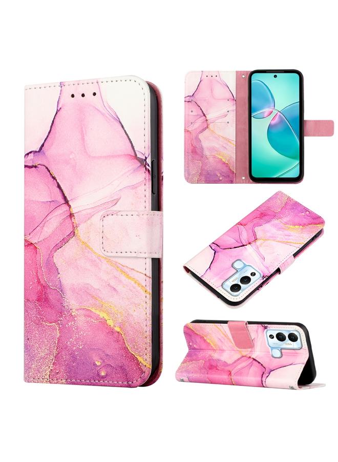 Zaboon Case For Infinix Hot 12 Play / 12 Play NFC PT003 Marble Pattern Flip Leather Phone Case - Image 1