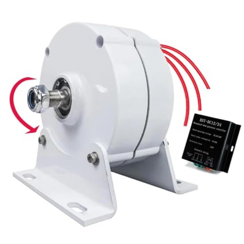 8000W Low Speed Gearless Permanent Magnetic Generator 24V 48V 220V Portable Vertical Spiral Wind Turbine Generator Kit with Base - Image 1
