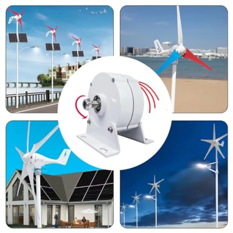 8000W Low Speed Gearless Permanent Magnetic Generator 24V 48V 220V Portable Vertical Spiral Wind Turbine Generator Kit with Base - Image 5