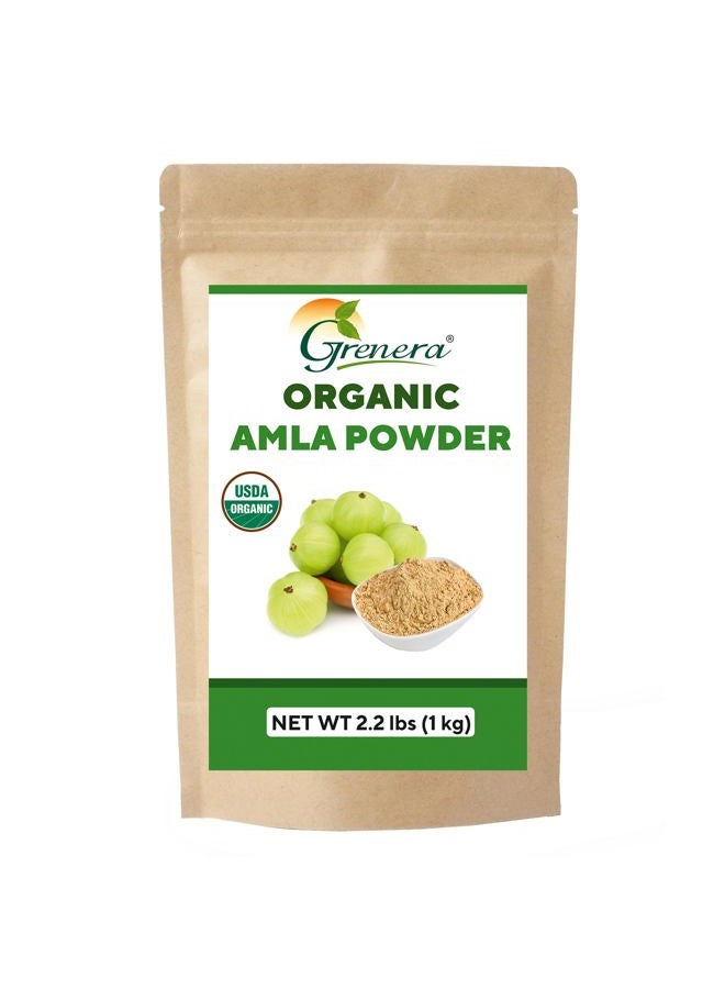 GRENERA Organic Amla Powder - 35.2 Ounce / 2.2 lb - USDA Organic, Batch Tested, Rich in ORAC Value - Image 1