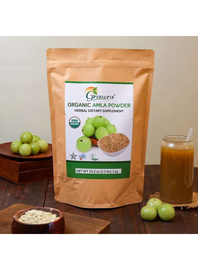 GRENERA Organic Amla Powder - 35.2 Ounce / 2.2 lb - USDA Organic, Batch Tested, Rich in ORAC Value - Image 3