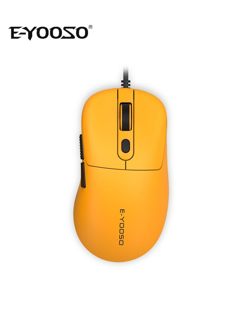 E-YOOSO X-51 Wired Gaming Mouse – Ergonomic Design, 400-4000 DPI Adjustable, 20 Million Click Lifespan, Macro Editing, 6 Programmable Buttons, Ergonomic Design for PC/Mac and Laptop-Yellow - Image 1