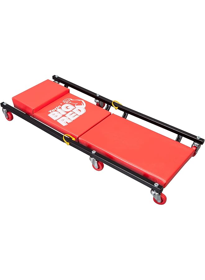 بيج ريد عربة ميكانيكية Ar7565B Torin Rolling Garage/Shop Creeper: قطعتان، مقاس 36 بوصة، مبطنة، مع مسند رأس و6 عجلات، لون أحمر - Image 1