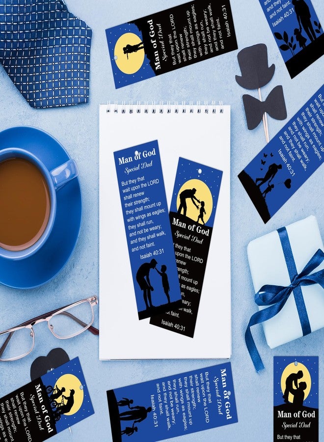 Haooryx Man of God Religious Christian Bookmarks - 120Pcs Father's Day Book Marks Bible Verse Page Marker Gift Tag for Father's Day Dad's Birthday Party Gifts School Student Reward Teacher Supply - Image 4