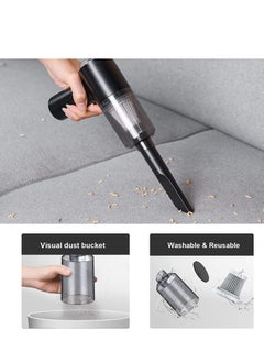 Generic Mini handheld vacuum cleaner, portable and rechargeable Cordless Vacuum Cleaner with LED and USB lighting, car and home keyboard vacuum cleaner and pet hair removal black from Rana store  - Image 4