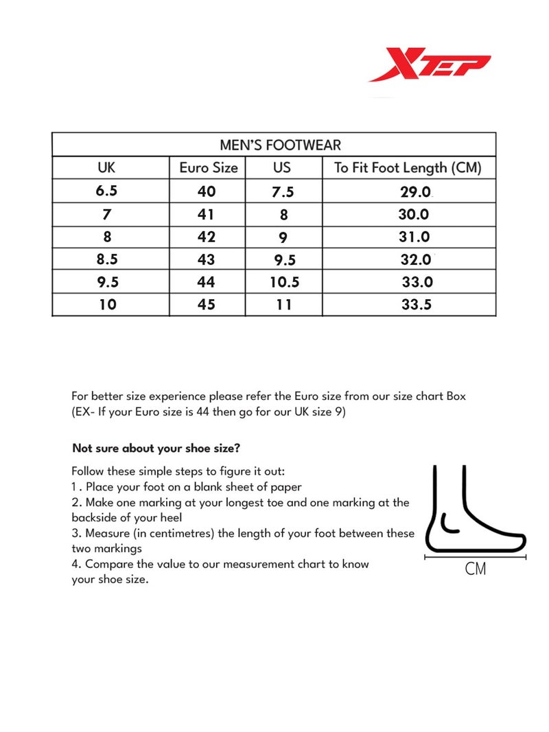XTEP Moon Grey,Foggy Grey Water Proof & Snow Protection Heels Running Shoes for Men Euro- 40 - Image 4