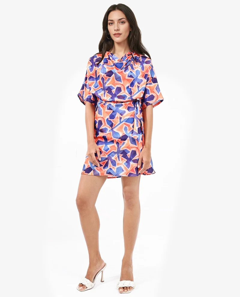 Rareism Women's Abstract A-Line Mini Dress
