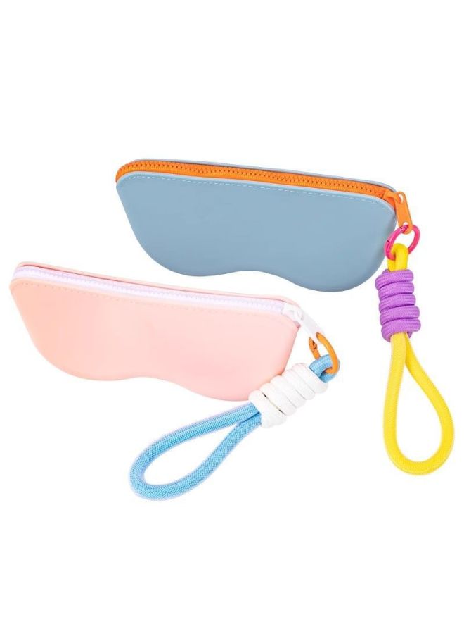 تخزين الحلوى حماية السفر الدوبامين التباين الألوان التباين النظارات حزمة النظارات الشمسية مجموعة معلق الحبل 2pcs الوردي + الأزرق - Image 2