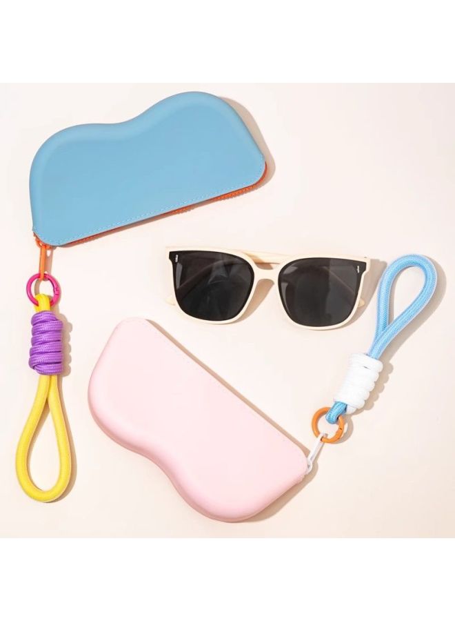 تخزين الحلوى حماية السفر الدوبامين التباين الألوان التباين النظارات حزمة النظارات الشمسية مجموعة معلق الحبل 2pcs الوردي + الأزرق - Image 3