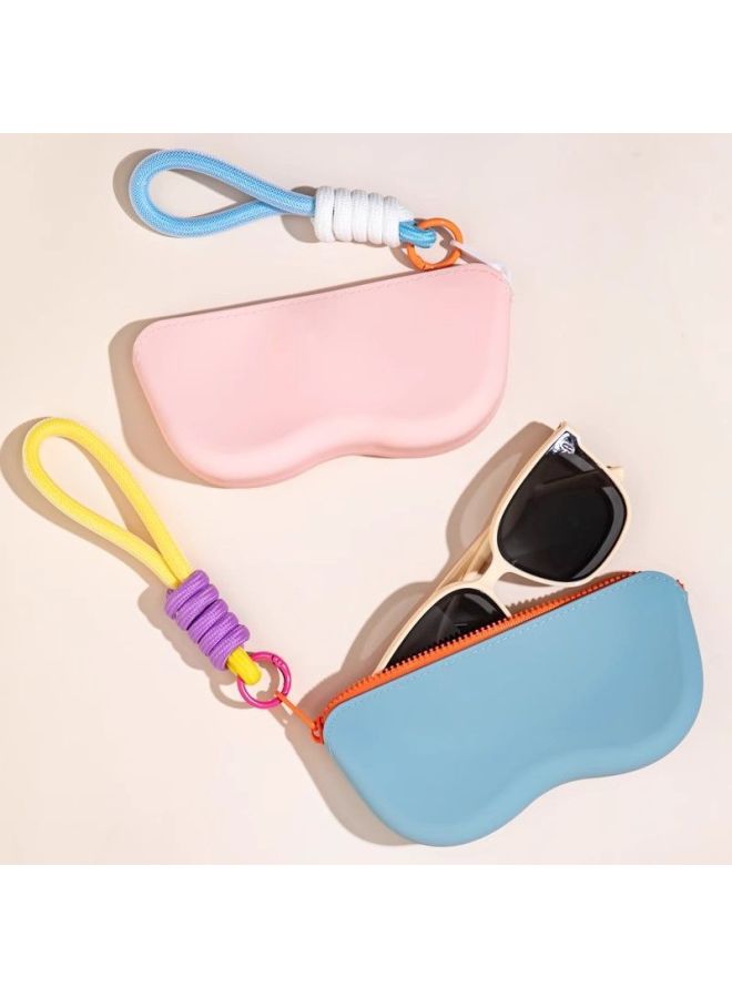 تخزين الحلوى حماية السفر الدوبامين التباين الألوان التباين النظارات حزمة النظارات الشمسية مجموعة معلق الحبل 2pcs الوردي + الأزرق - Image 1