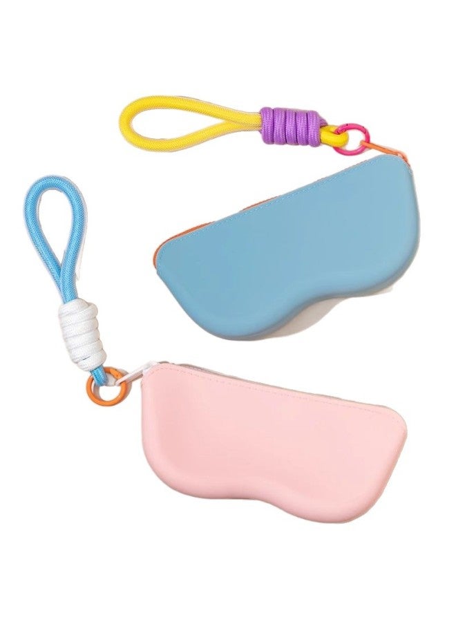 تخزين الحلوى حماية السفر الدوبامين التباين الألوان التباين النظارات حزمة النظارات الشمسية مجموعة معلق الحبل 2pcs الوردي + الأزرق - Image 5