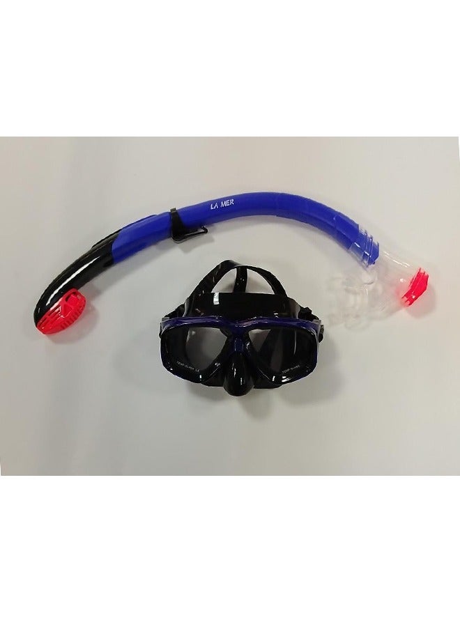 La Mer Lamer Snorkel Set  D242/Dx543 Adult Blue/Black/Pink