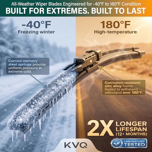 KVQ Windshield Wiper Blades Replacement for Ford Escape 2013 2014 2015 2016 2017 2018 2019,Original Equipment Replacement Front Rear Wiper Blade Set - 28" 28" 11" (Set of 3) - Image 4
