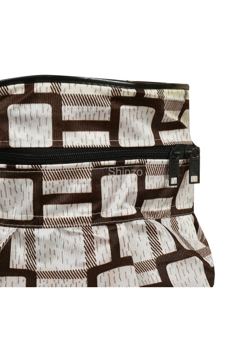 Shinzo Shinzo Cotton Washable Brown Color Designed LPG Gas Cylinder Cover with Dustproof Pack of 1 Black Block  - Image 3