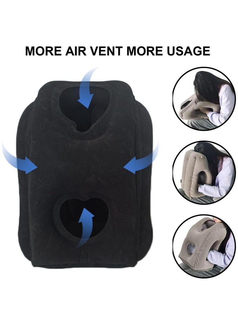 ECVV Inflatable Neck Pillow Air-plane Travel Pillow Inflatable Cushion Airplane Pillow for Neck Support on Airplanes/Cars/Buses/Trains/Office Napping - Image 4