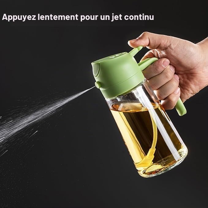 2-in-1 Kitchen Oil Sprayer, 470ml Glass Bottle with Pouring Spout, Food-Grade Oil Dispenser &  Sprayer - Image 2