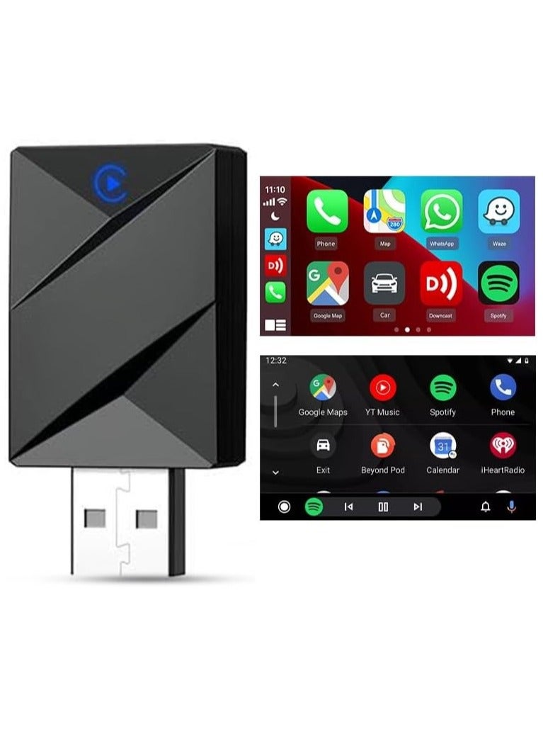 RATSAW Wireless CarPlay Adapter 2025 Upgrade Plug and Play USB Dongle, Convert Wired CarPlay Android Auto to Wireless, No Latency, Fast Connection, USB Dongle, 5 GHz WiFi, High-End Chipset For iPhone and Android Phones - Image 1