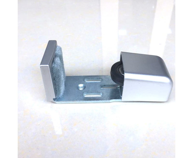 Adjustable Sliding Door Track Floor Guide for Barn Door, Silver - Image 2