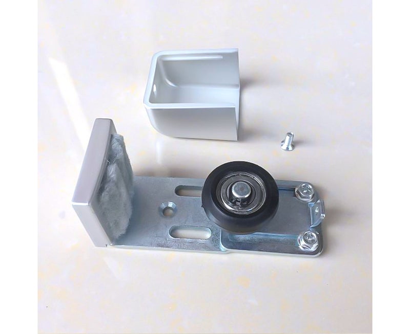 Adjustable Sliding Door Track Floor Guide for Barn Door, Silver - Image 1