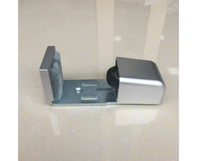 Adjustable Sliding Door Track Floor Guide for Barn Door, Silver - Image 3