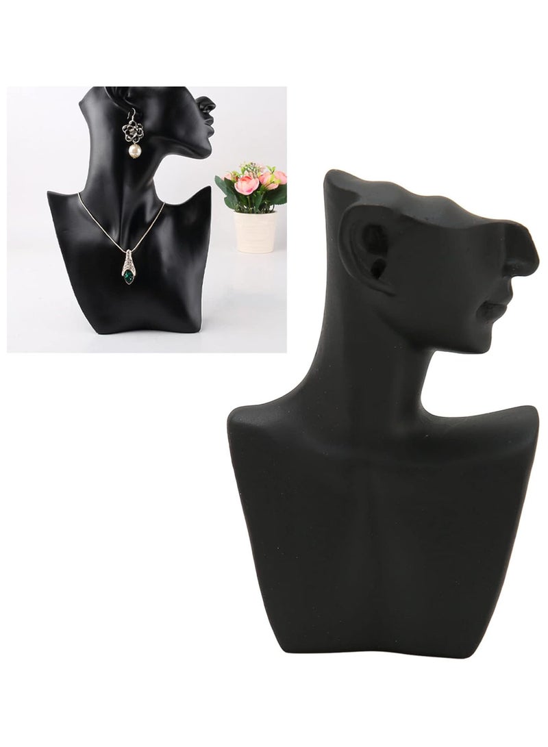 GGOOT Necklace Jewelry Display Bust, Black Color Strong Resin Stable Standing Necklace Display Mannequin Bust Sturdy 11.5x7.5x6cm for Earrings - Image 5