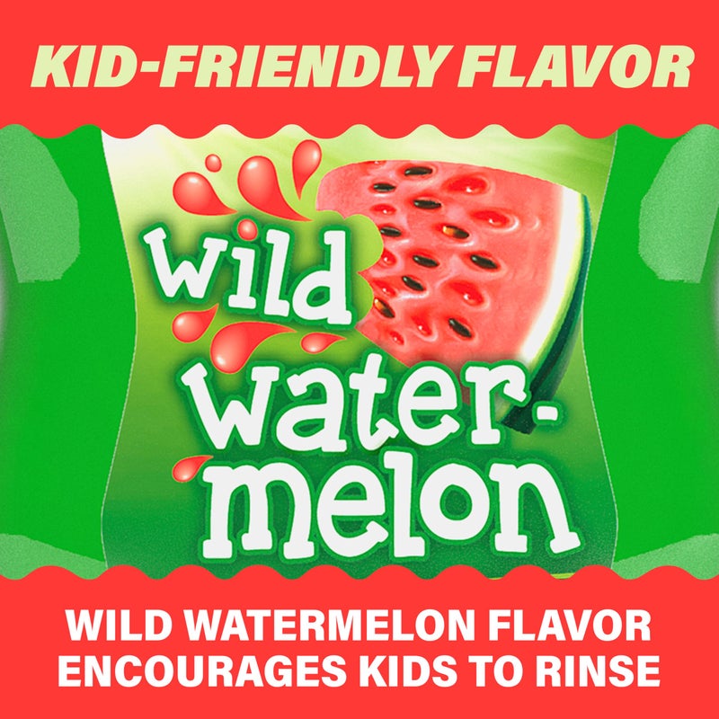 ACT Kids Anticavity Fluoride Rinse Wild Watermelon 16.9 fl. oz. Accurate Dosing Cup, Alcohol Free - Image 4