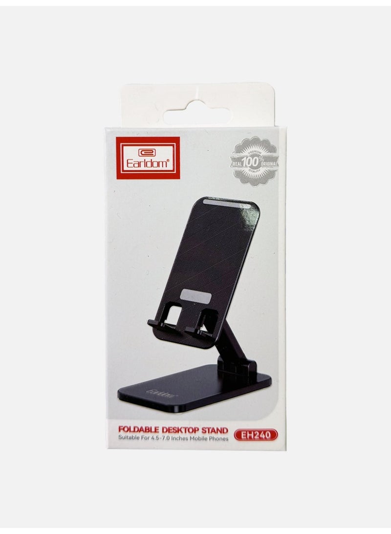 Earldom EH240 Adjustable Foldable Phone Stand – Double-Axis Rotating Desktop Holder for 4.5-7.0″ Smartphones - Image 2
