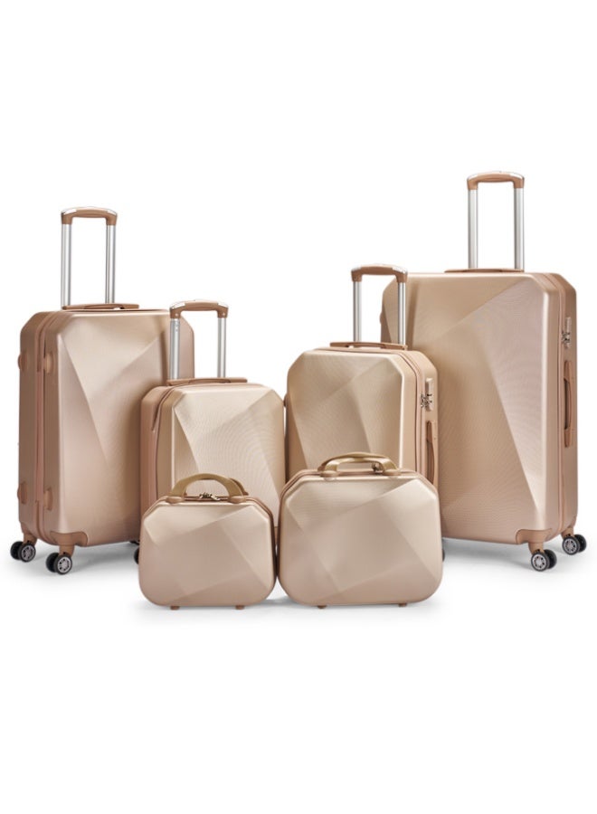 LIMRA Hardside 6 Piece Luggage Trolley Set Gold - Image 1