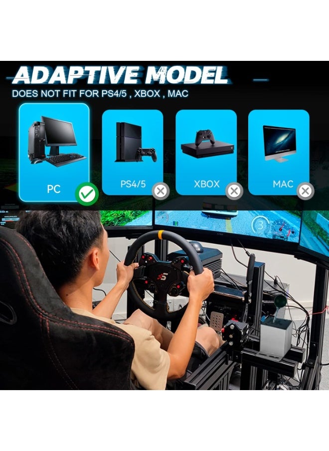 PC USB Handbrake, 16Bit Racing Games Simulate Handbrake for Logitech G27 G29 G920 G923 T248 T500 T300 PXN V10 (PC System Only), 2M Nylon Cable/Reinforced Spring + Clamp - Black/Red