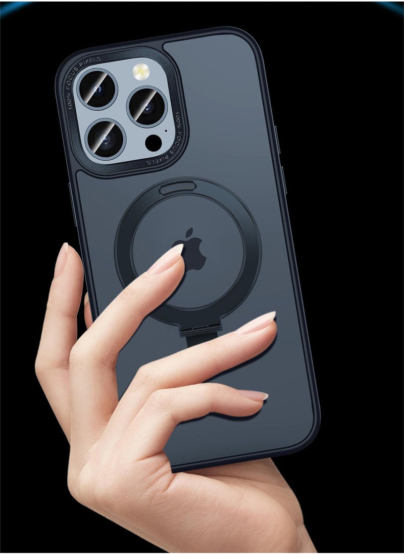 Color Fans - Case for iPhone 13 Pro Max 6.7 inch Shockproof Rubber Magnetic Invisible Stand Slim Matte PC Cover Compatible with MagSafe Case Black - Image 1