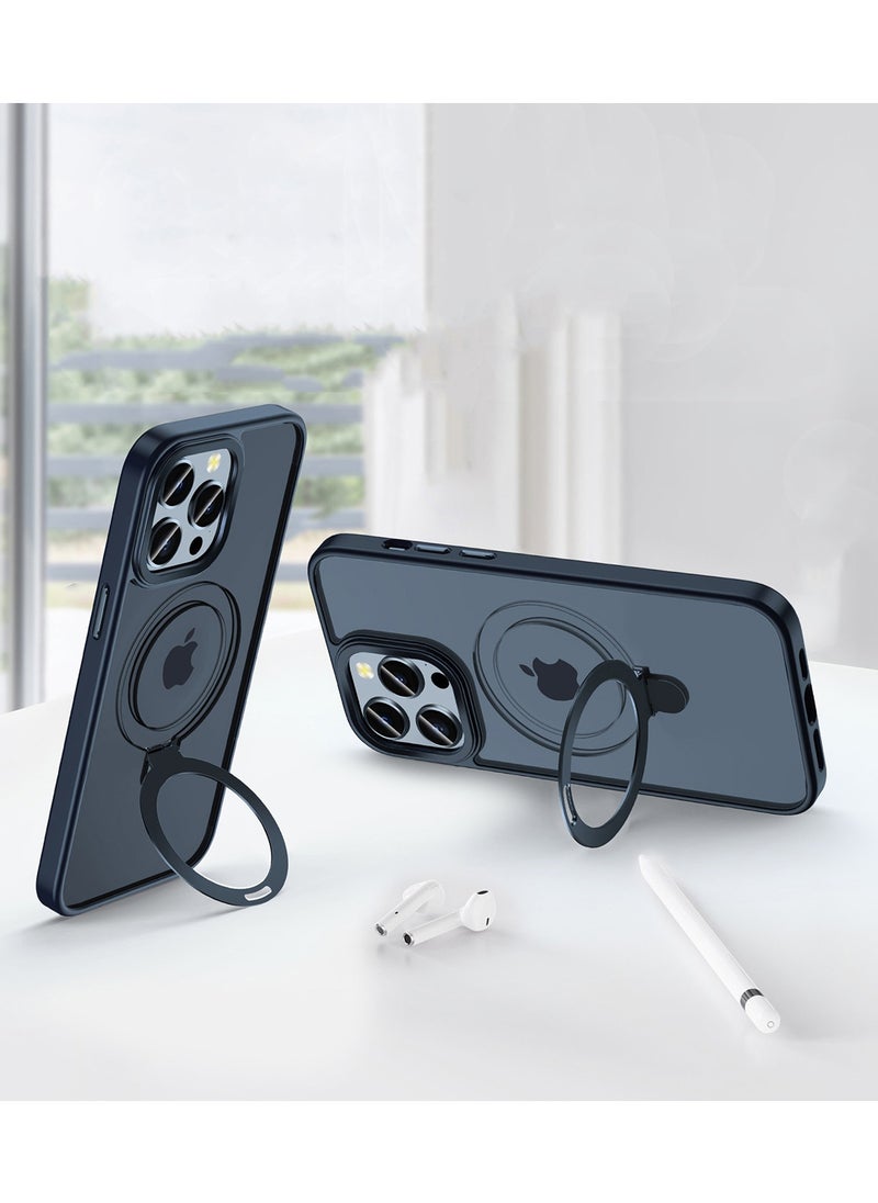 Color Fans - Case for iPhone 13 Pro Max 6.7 inch Shockproof Rubber Magnetic Invisible Stand Slim Matte PC Cover Compatible with MagSafe Case Black - Image 1