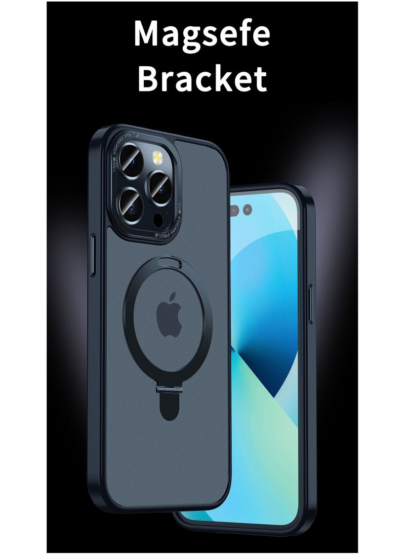 Color Fans - Case for iPhone 13 Pro Max 6.7 inch Shockproof Rubber Magnetic Invisible Stand Slim Matte PC Cover Compatible with MagSafe Case Black - Image 1