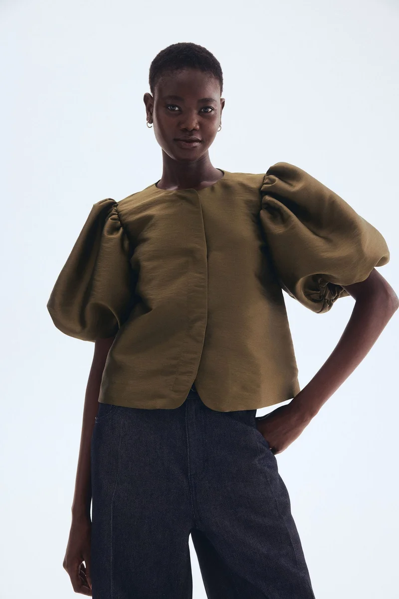 H&M Balloon-sleeved blouse
