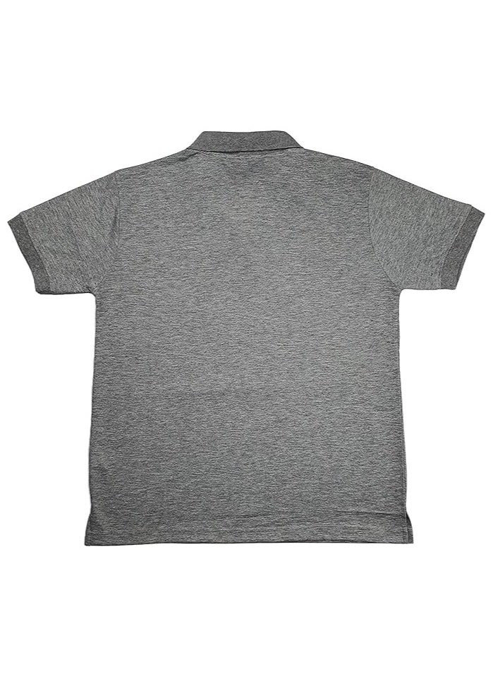 COOL TEX Cooltex Unisex Cotton Polyester Plain Heather Grey Polo T-Shirts Cool Dry-Fit Material Short Sleeves Soft and Comfortable  - Image 2