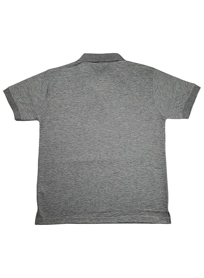 COOL TEX Cooltex Unisex Cotton Polyester Plain Heather Grey Polo T-Shirts Cool Dry-Fit Material Short Sleeves Soft and Comfortable - Image 3