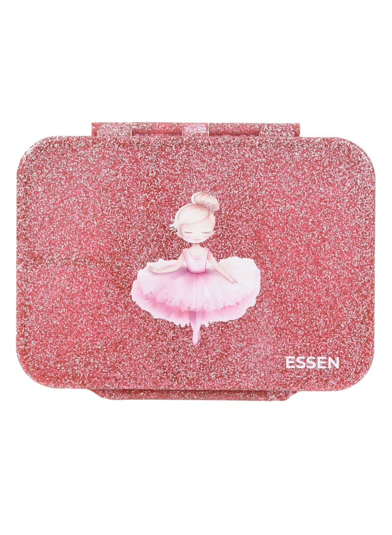 ESSEN Tritan Bento Lunch Box for Kids Girls - Pink Glitter Ballerina - Image 1