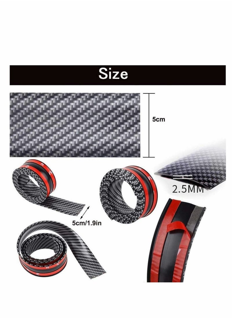 Y&D - Car Door Sill Protector Strips with Scraper, Sil Guard Bumper Flexible Spoiler Rubber Skirt Carbon Fiber Bendable Strong Adhesive Any SUV Truck - Image 1