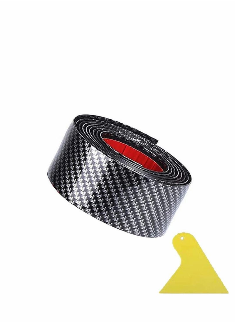 Y&D - Car Door Sill Protector Strips with Scraper, Sil Guard Bumper Flexible Spoiler Rubber Skirt Carbon Fiber Bendable Strong Adhesive Any SUV Truck - Image 1