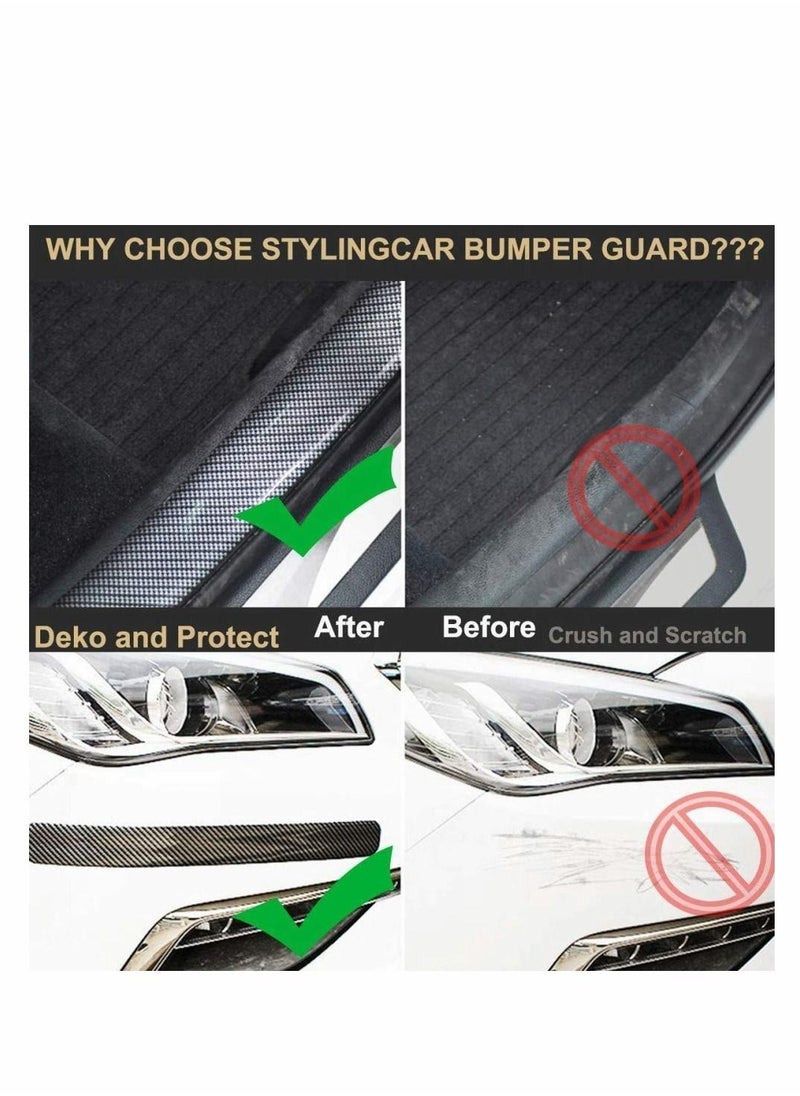 Y&D - Car Door Sill Protector Strips with Scraper, Sil Guard Bumper Flexible Spoiler Rubber Skirt Carbon Fiber Bendable Strong Adhesive Any SUV Truck - Image 1