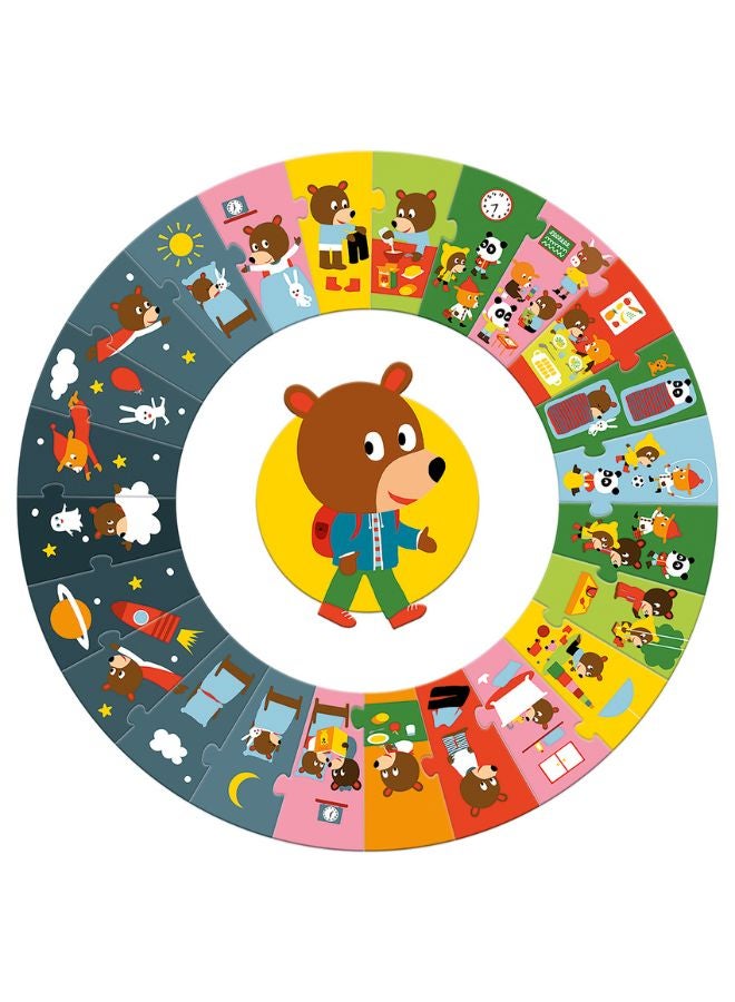 DJECO The Day Giant Circle Puzzle - 24Pcs - Image 3