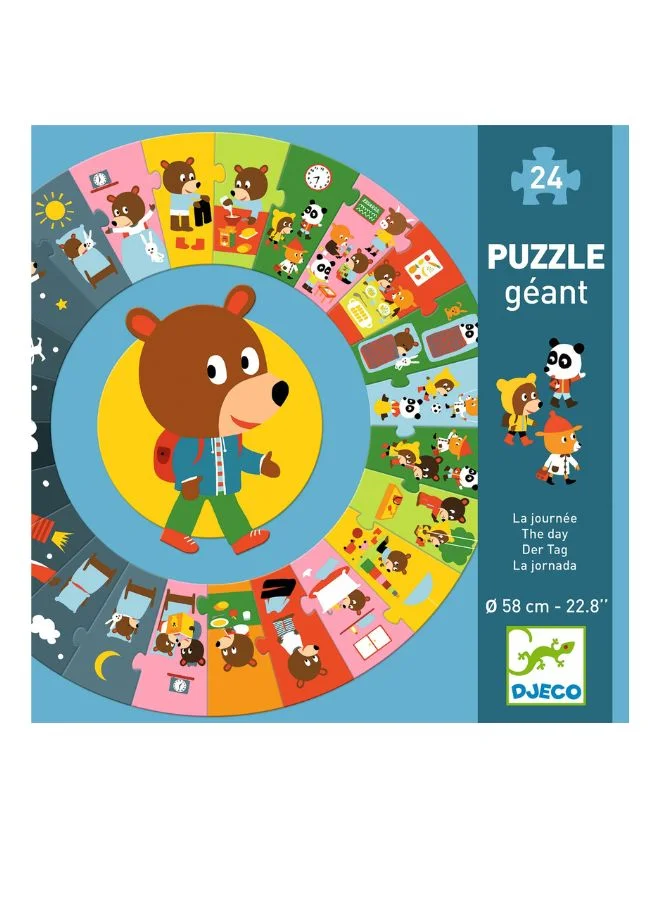 DJECO The Day Giant Circle Puzzle - 24Pcs